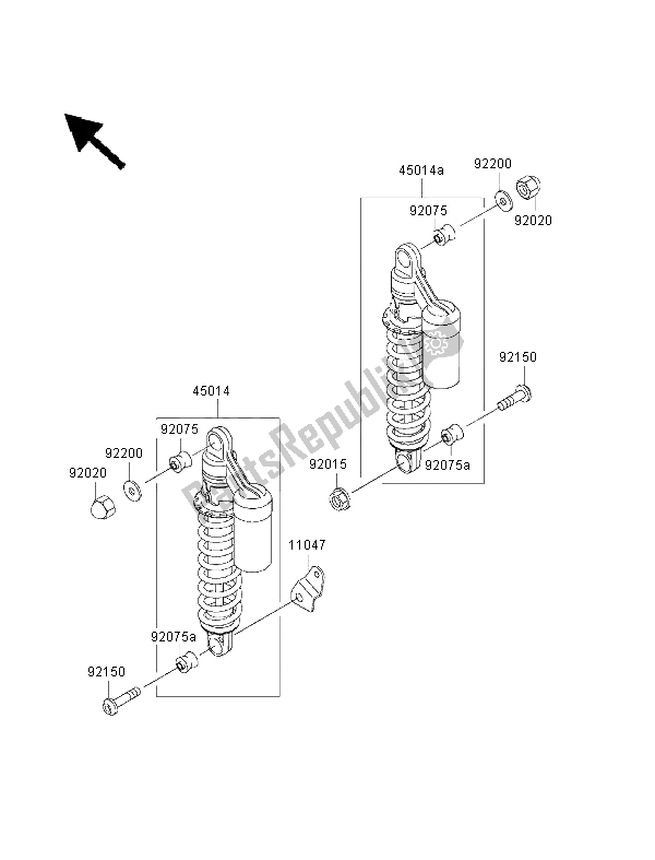 Toutes les pièces pour le Suspension Et Amortisseur du Kawasaki ZRX 1100 1999