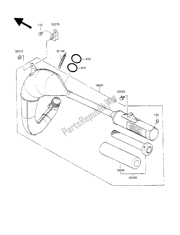 Tutte le parti per il Silenziatore (s) del Kawasaki KX 100 1990