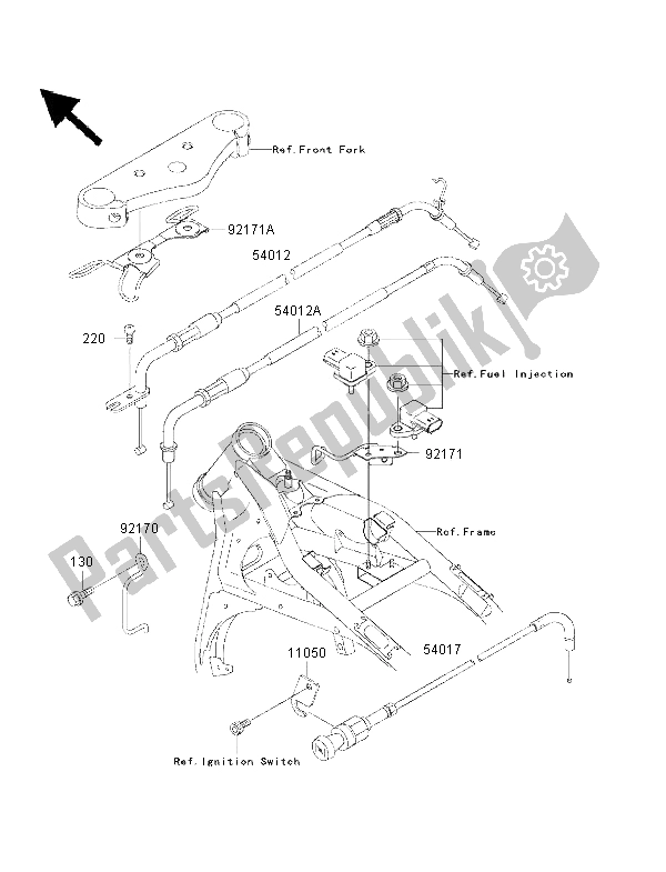 Alle onderdelen voor de Kabels van de Kawasaki VN 1500 Drifter 2001