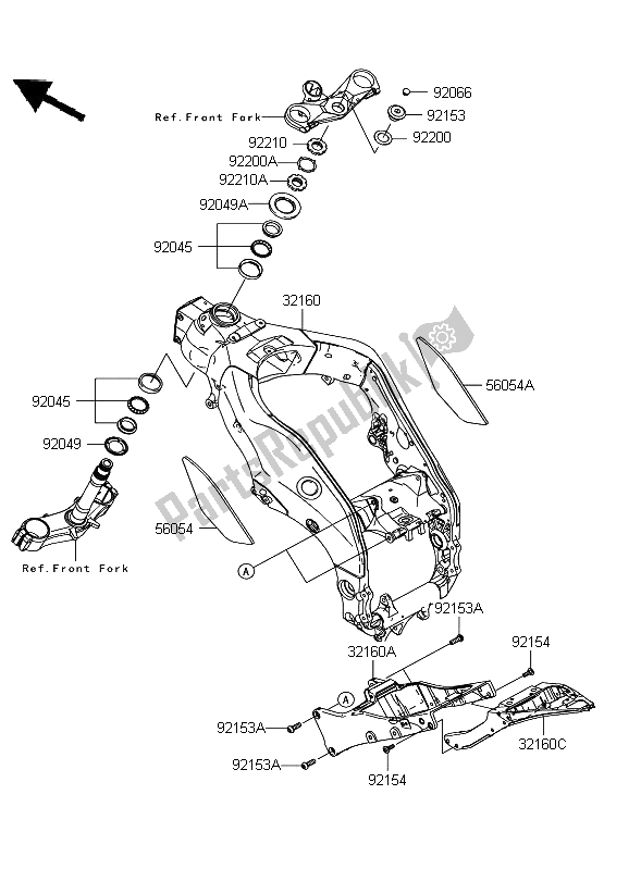 Tutte le parti per il Telaio del Kawasaki Ninja ZX 10R 1000 2009