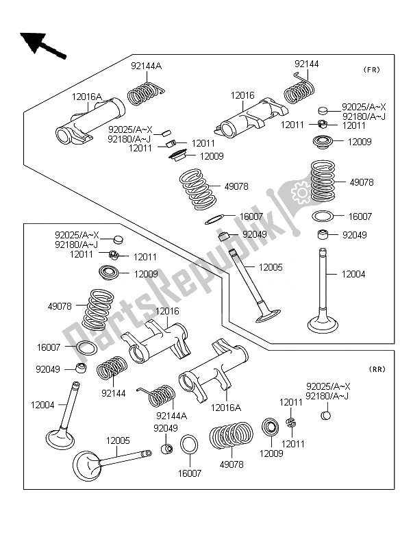 All parts for the Valve of the Kawasaki VN 900 Custom 2010