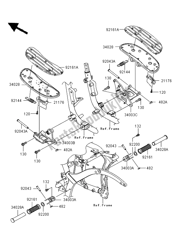 All parts for the Footrests of the Kawasaki VN 900 Classic 2009