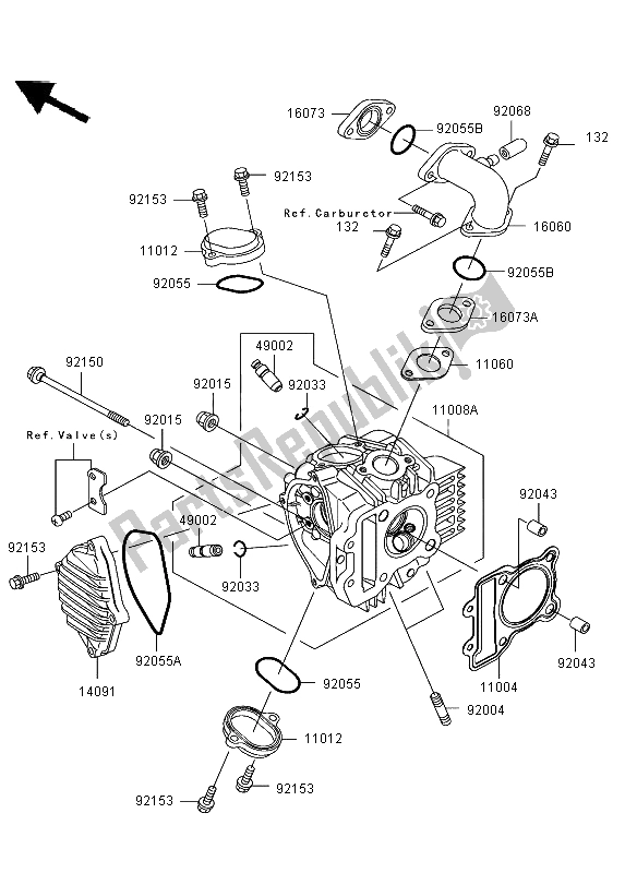 Wszystkie części do G? Owica Cylindra Kawasaki KLX 110 2003