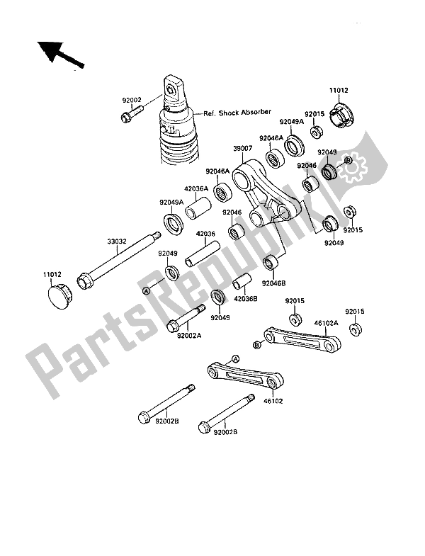 All parts for the Suspension of the Kawasaki KLR 500 1987