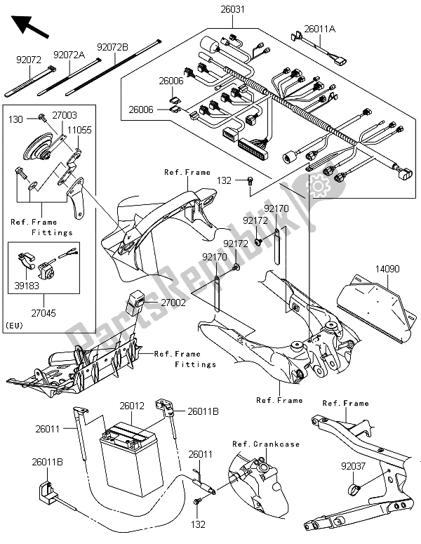 All parts for the Chassis Electrical Equipment of the Kawasaki KFX 450R 2013