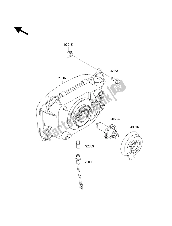 Toutes les pièces pour le Phare (eu) du Kawasaki 1000 GTR 1997