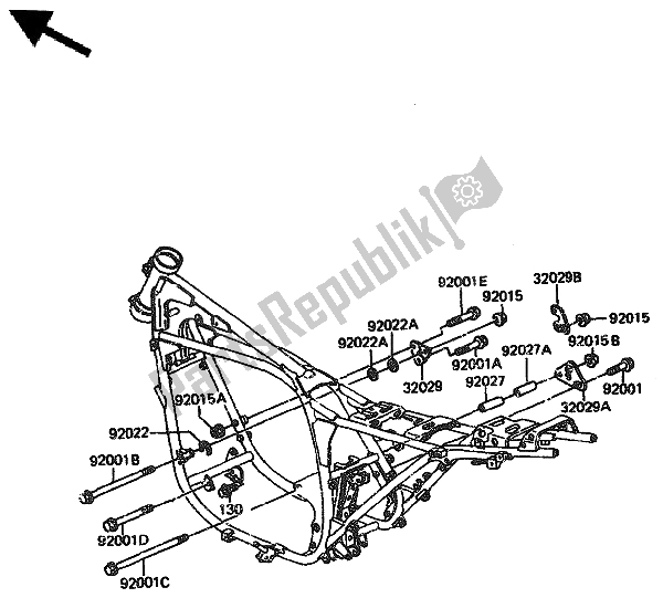 Todas las partes para Montaje Del Marco de Kawasaki GPZ 1100 1985