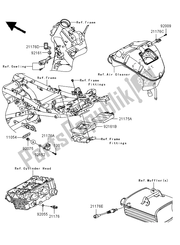 All parts for the Fuel Injection of the Kawasaki Versys ABS 650 2009