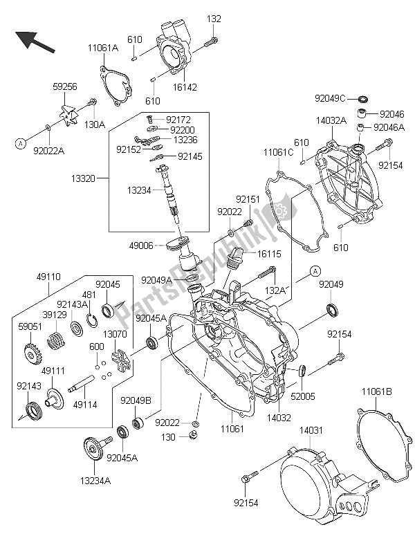 Todas las partes para Cubierta (s) Del Motor de Kawasaki KX 85 LW 2016