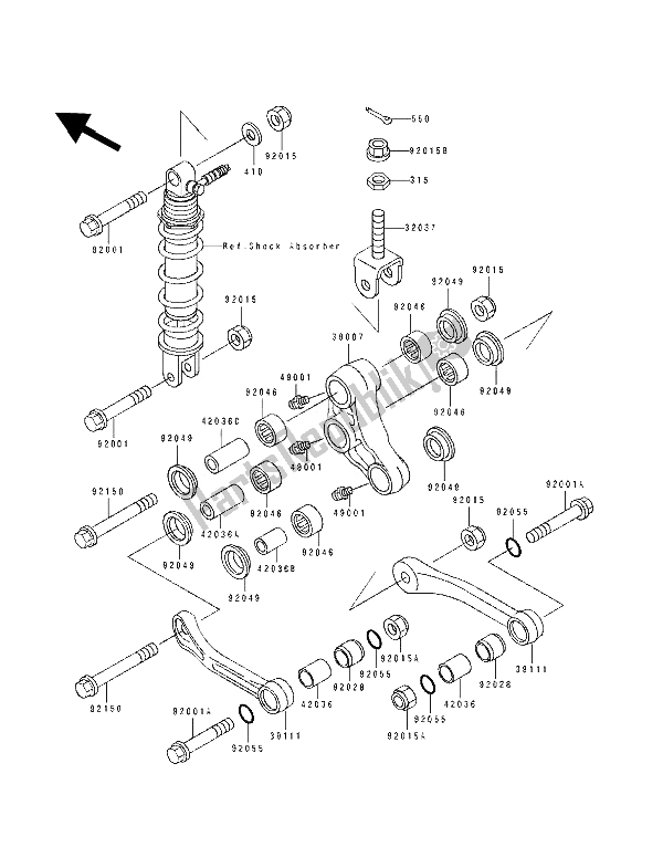 All parts for the Suspension of the Kawasaki ZXR 400 1991