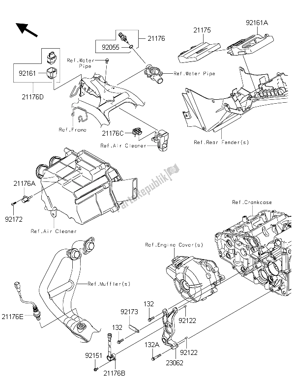 All parts for the Fuel Injection of the Kawasaki Ninja 300 ABS 2015