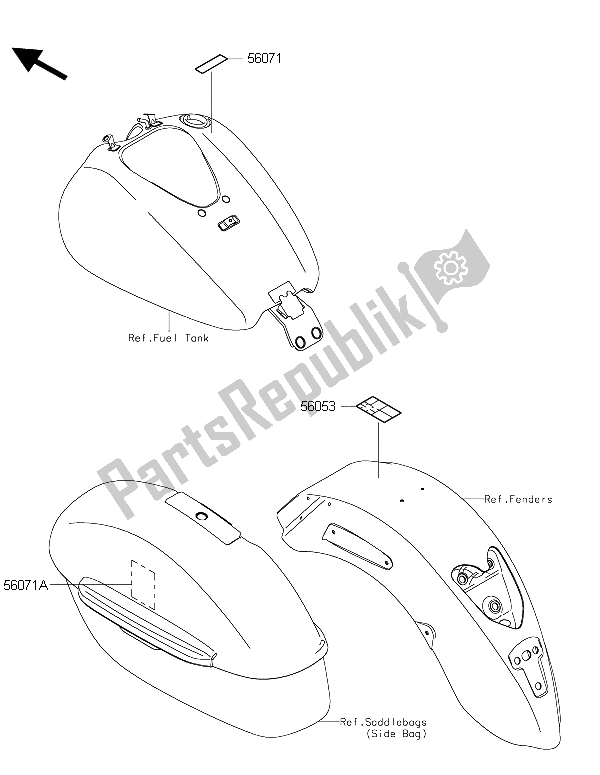 All parts for the Labels of the Kawasaki Vulcan 1700 Nomad ABS 2015