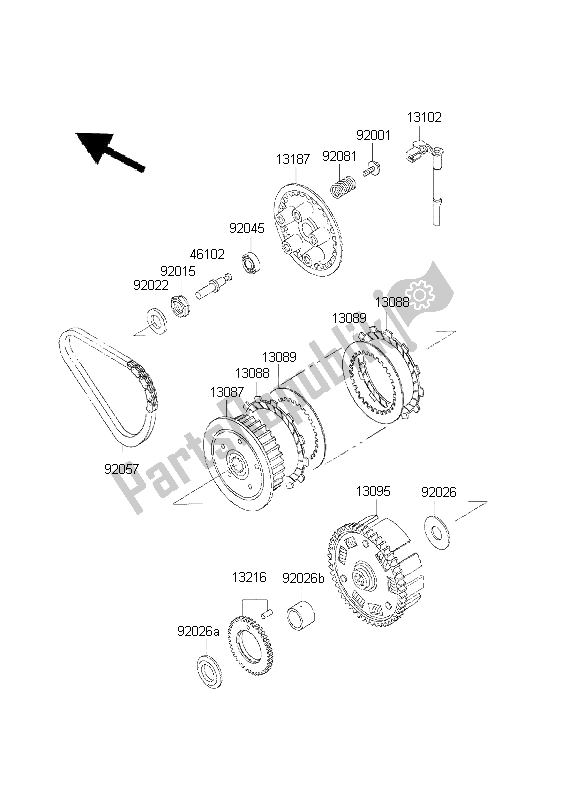 Toutes les pièces pour le Embrayage du Kawasaki KLE 500 2001