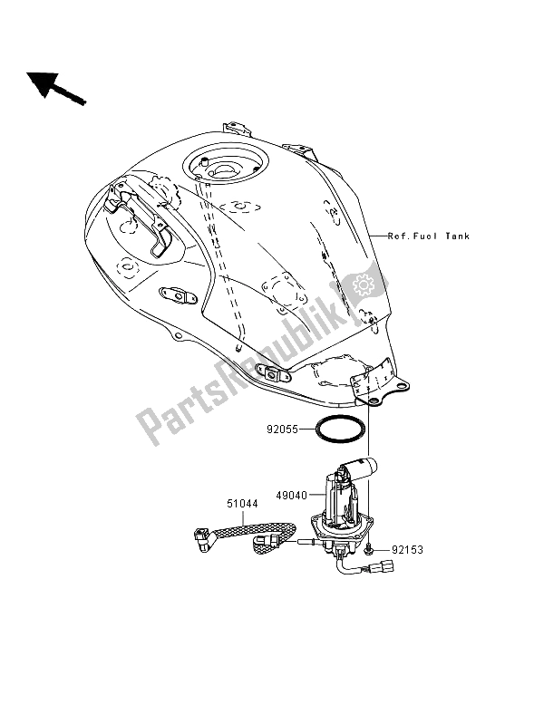 All parts for the Fuel Pump of the Kawasaki Versys ABS 650 2008