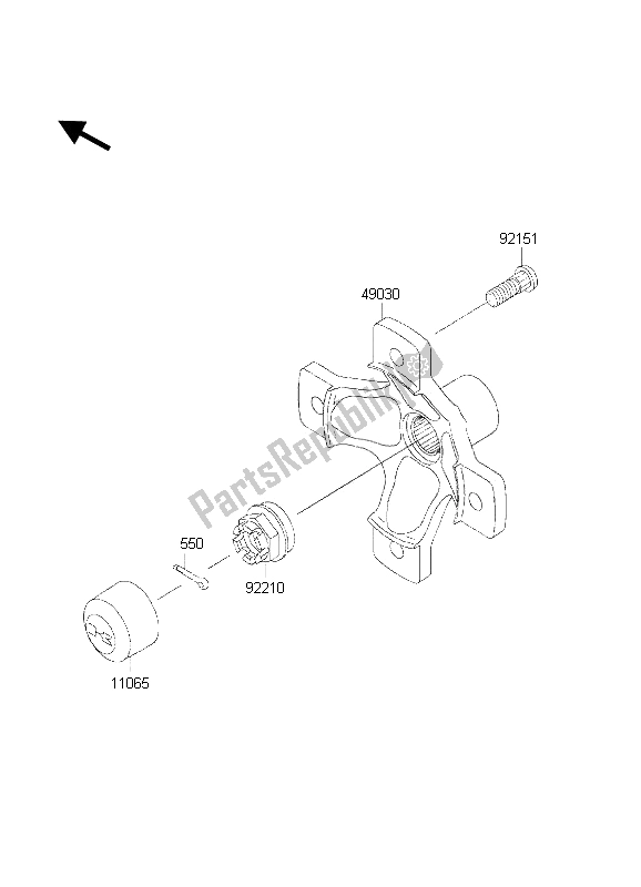 Tutte le parti per il Mozzo Posteriore del Kawasaki KVF 650 2002