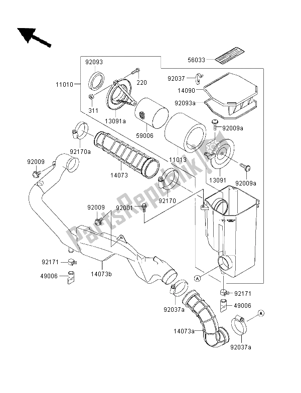 Todas las partes para Filtro De Aire de Kawasaki KVF 400 4X4 2000