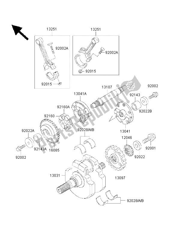 All parts for the Crankshaft of the Kawasaki VN 1500 Drifter 2001