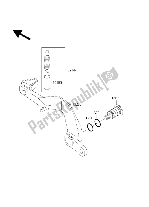 Todas as partes de Pedal De Freio do Kawasaki KX 85 SW 2003