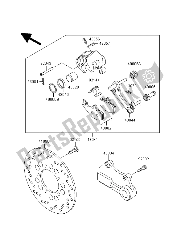 Todas las partes para Freno Trasero de Kawasaki Ninja ZX 9R 900 1995