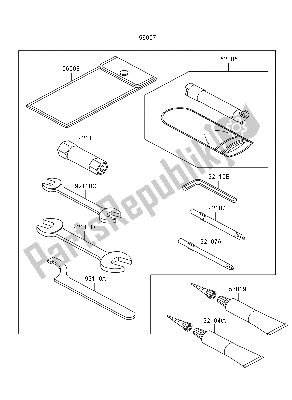 Tutte le parti per il Strumenti Proprietari del Kawasaki KVF 650 4X4 2013