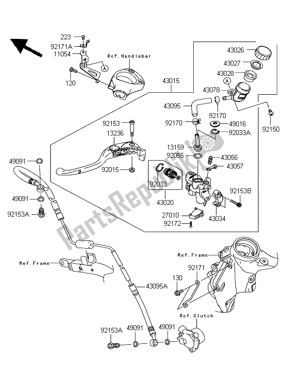 Wszystkie części do Pompa Sprz? G? A Kawasaki ZZR 1400 ABS 2006