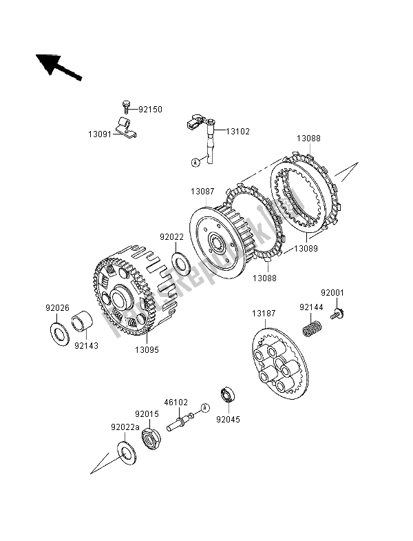 Toutes les pièces pour le Embrayage du Kawasaki KLR 650 1996