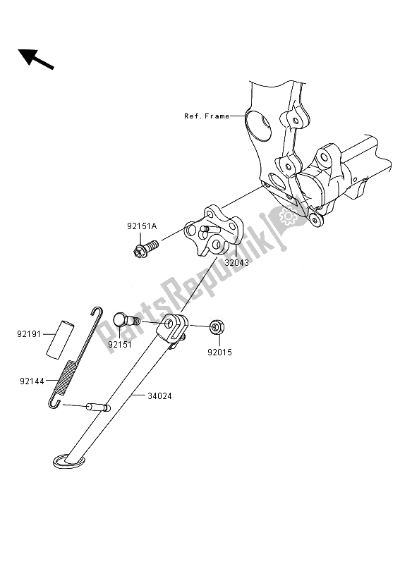 All parts for the Stand of the Kawasaki Ninja ZX 6R 600 2011