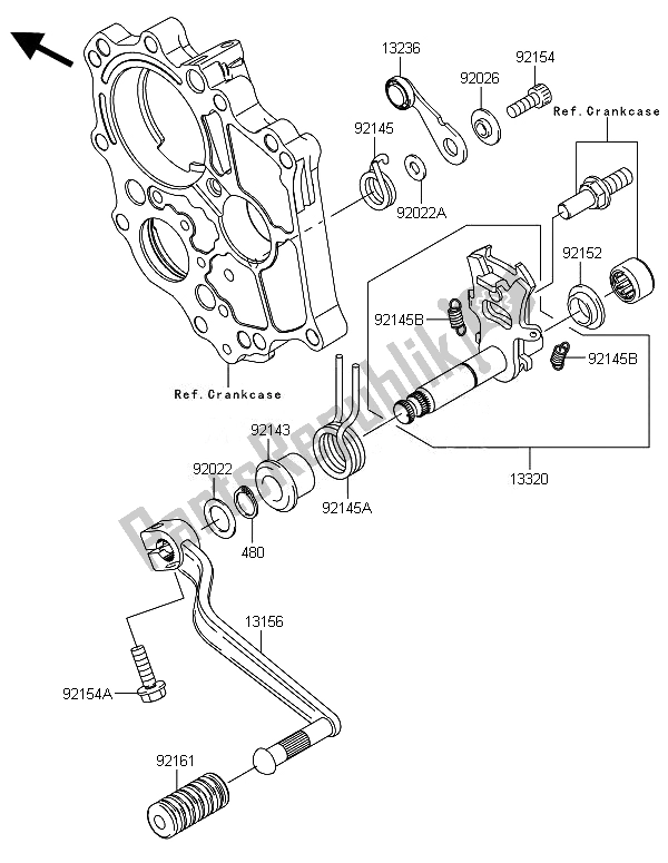 Wszystkie części do Mechanizm Zmiany Biegów Kawasaki ER 6N ABS 650 2014
