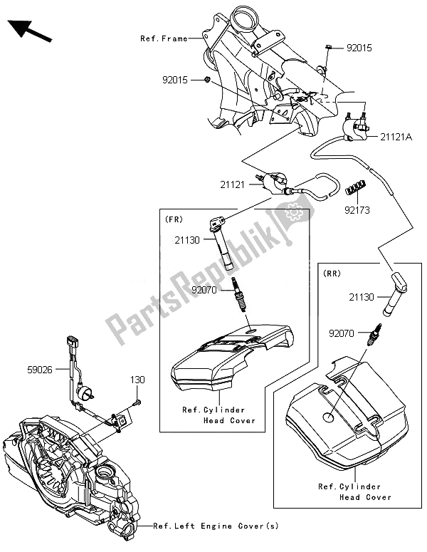 Todas as partes de Sistema De Ignição do Kawasaki VN 1700 Voyager ABS 2014