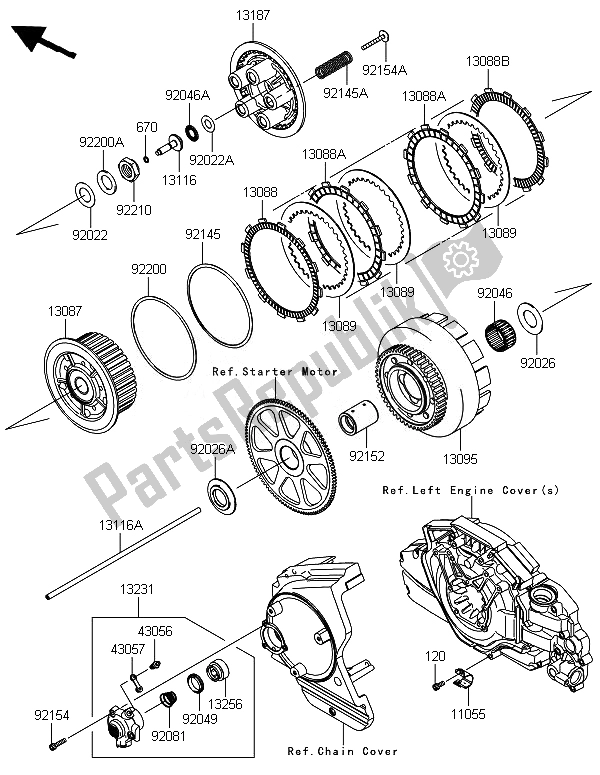 Todas las partes para Embrague de Kawasaki VN 1700 Voyager Custom ABS 2014