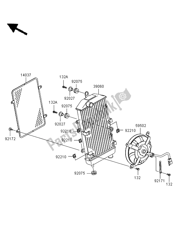 All parts for the Radiator of the Kawasaki VN 900 Classic 2006