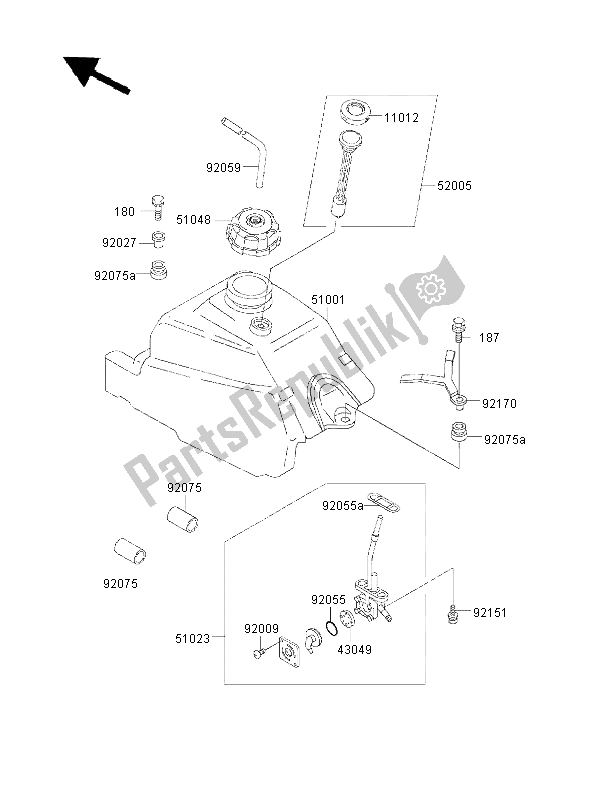 Wszystkie części do Zbiornik Paliwa Kawasaki KLF 300 4X4 2000