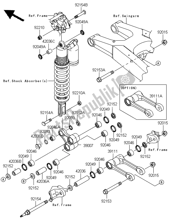 All parts for the Suspension of the Kawasaki KX 450 2013