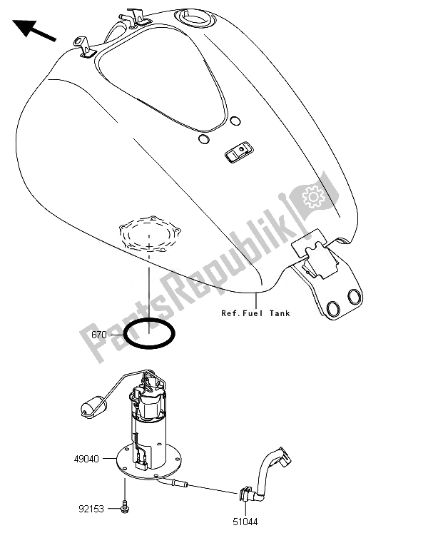 Toutes les pièces pour le Pompe à Essence du Kawasaki VN 1700 Classic Tourer ABS 2014