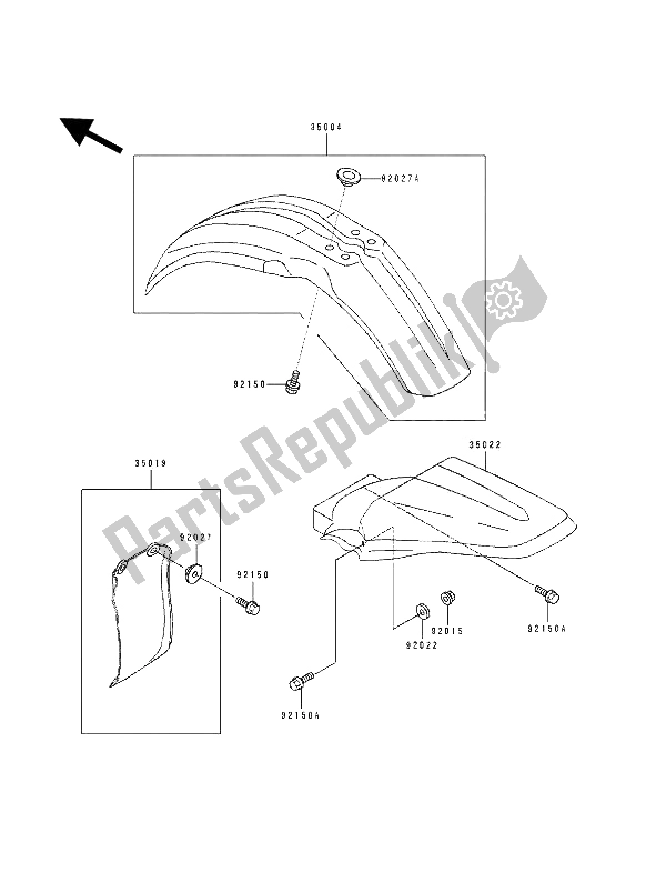 Todas las partes para Defensas de Kawasaki KX 100 1994