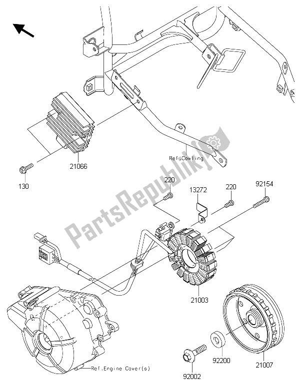 Todas las partes para Generador de Kawasaki Ninja 300 2015