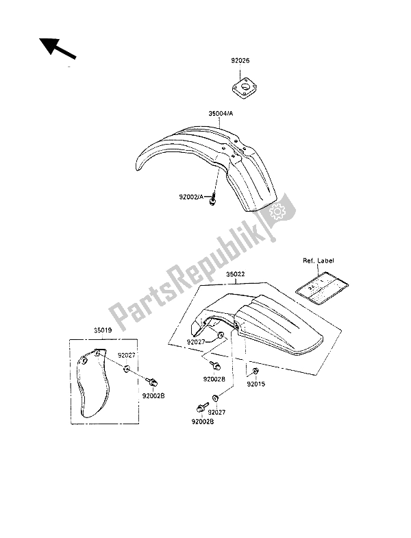 Toutes les pièces pour le Ailes du Kawasaki KX 80 1990