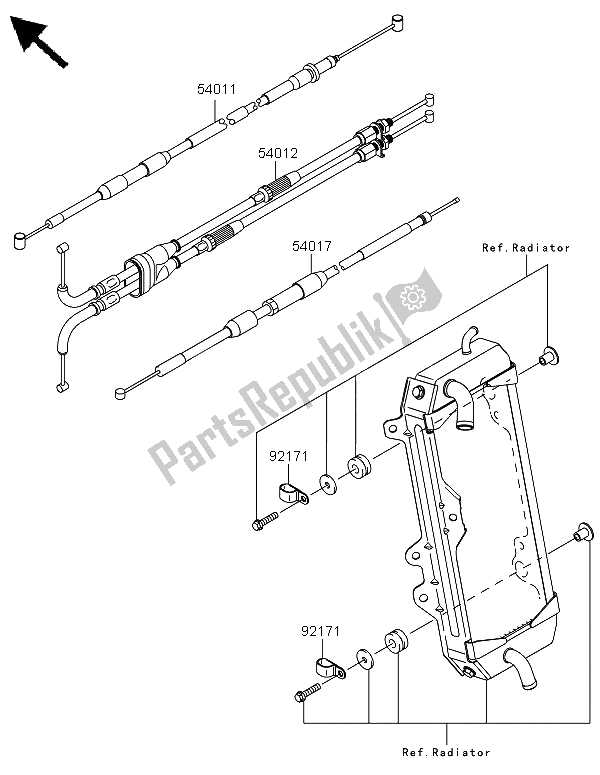 Todas las partes para Cables de Kawasaki KX 250F 2009