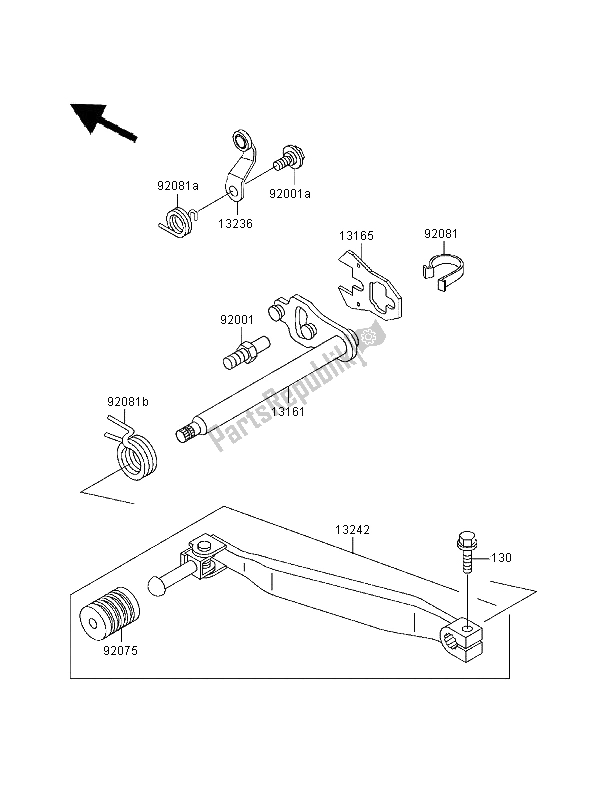 Toutes les pièces pour le Mécanisme De Changement De Vitesse du Kawasaki KLR 650 1996