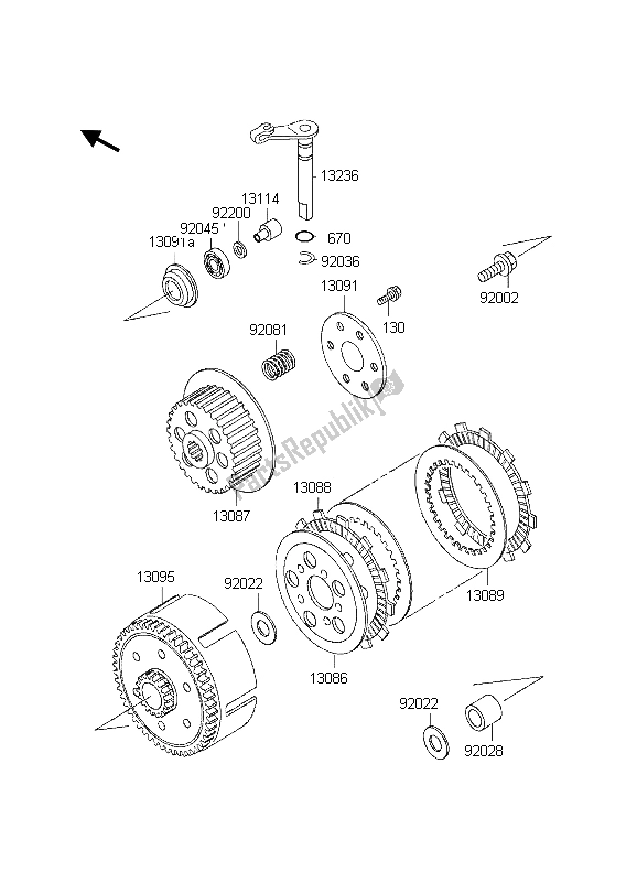 Todas las partes para Embrague de Kawasaki KX 60 1998