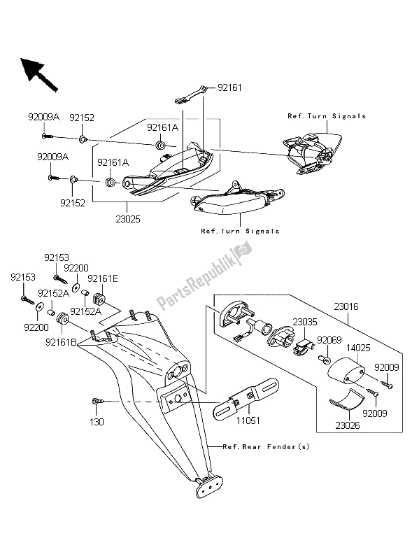 Toutes les pièces pour le Feu Arrière du Kawasaki Ninja ZX 10R 1000 2006