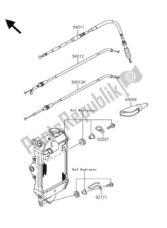 All parts for the Cables of the Kawasaki KLX 250 2012