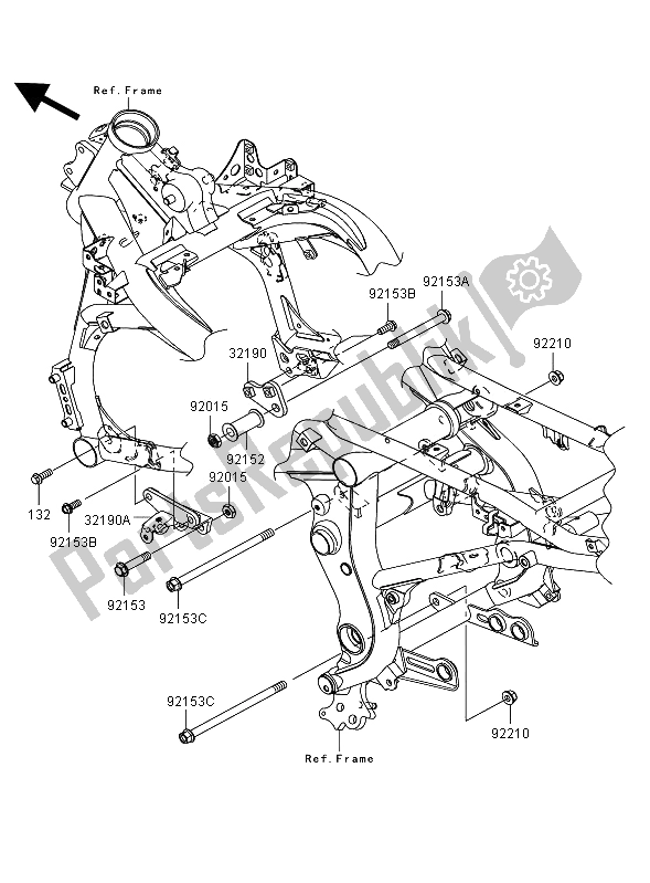 Tutte le parti per il Supporto Del Motore del Kawasaki Versys ABS 650 2008