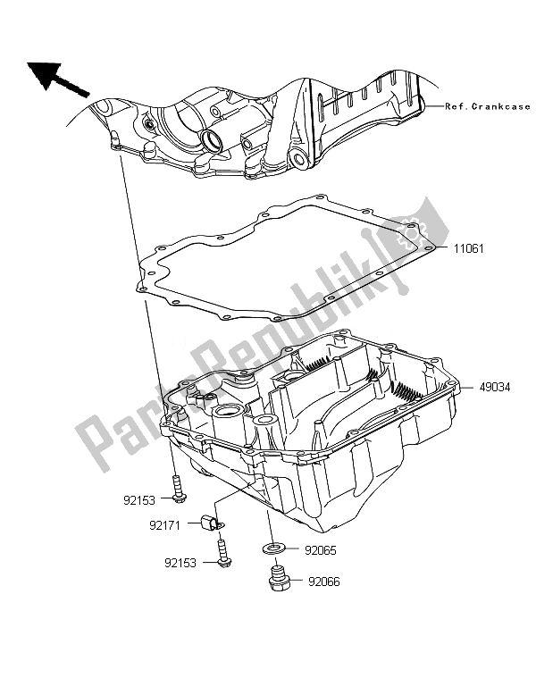 Tutte le parti per il Coppa Dell'olio del Kawasaki Ninja ZX 10R 1000 2011