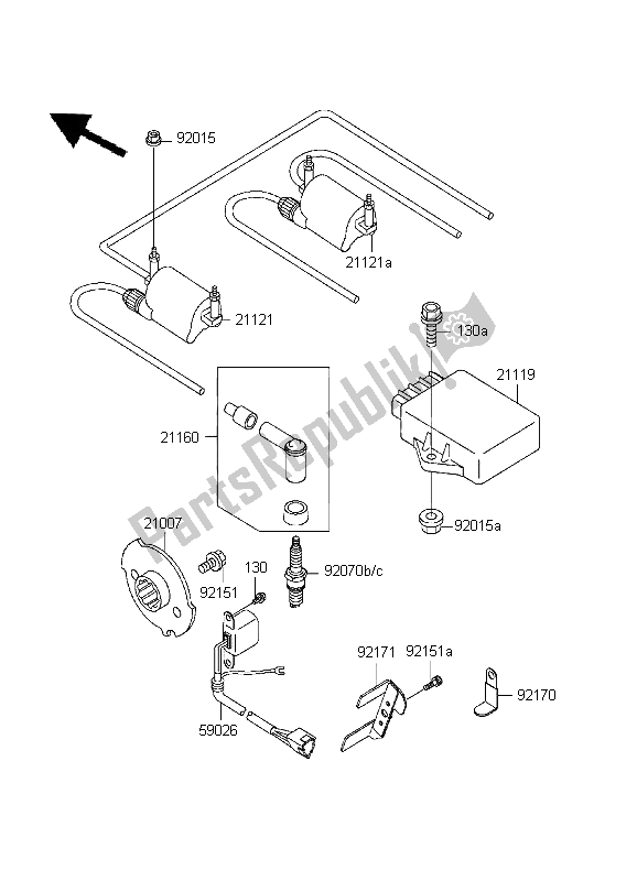 All parts for the Ignition System of the Kawasaki ZR 7 750 1999