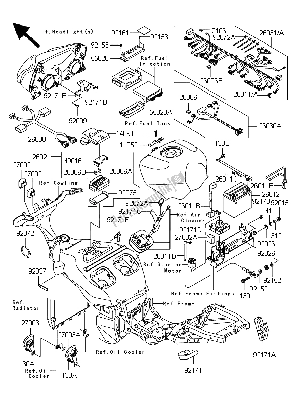All parts for the Chassis Electrical Equipment of the Kawasaki Ninja ZX 12R 1200 2006