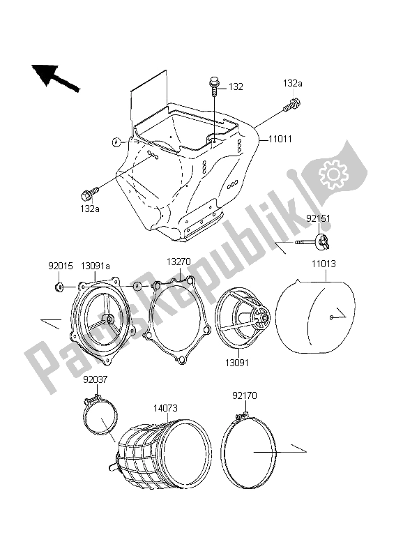 Tutte le parti per il Filtro Dell'aria del Kawasaki KX 80 SW LW 1999