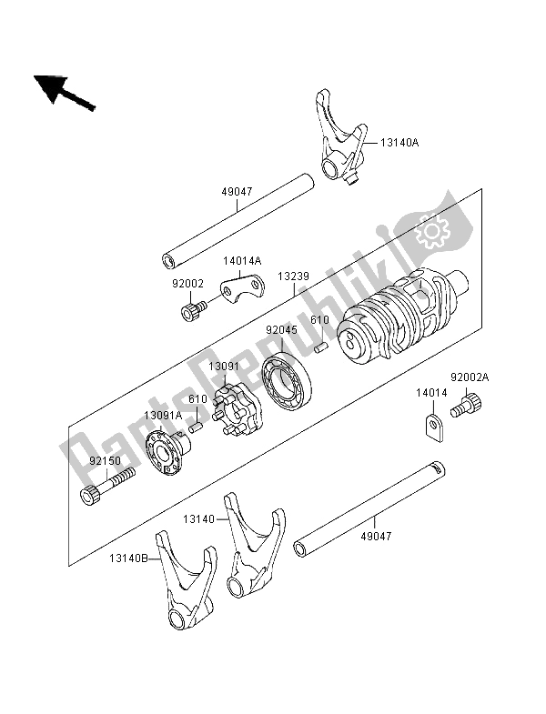 Todas las partes para Cambio De Marcha Tambor Y Cambio Tenedor de Kawasaki Ninja ZX 9R 900 1996