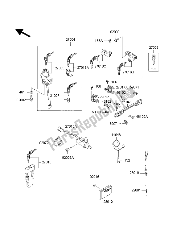 Toutes les pièces pour le Interrupteur D'allumage du Kawasaki 1000 GTR 1998