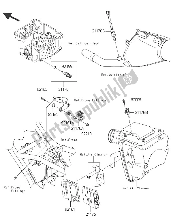 All parts for the Fuel Injection of the Kawasaki KLX 250 2016